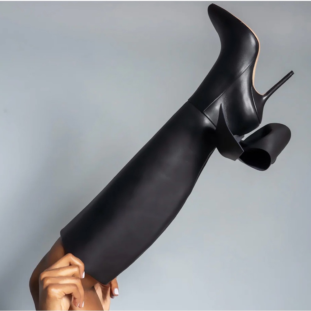 Aminah Abdul Jallil, Knee High Boots,  Black. Sz 6. New with defect - Picture 5 of 16